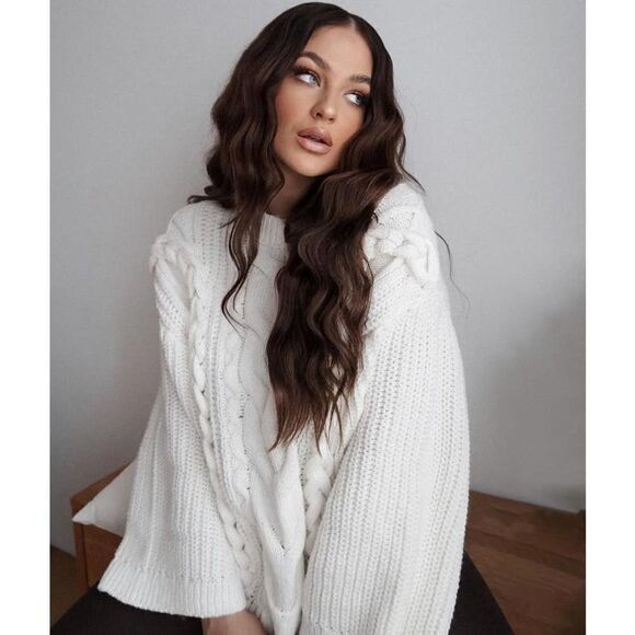 H&M Cable Knit Chunky Oversized Sweater Braided - Picture 16 of 16